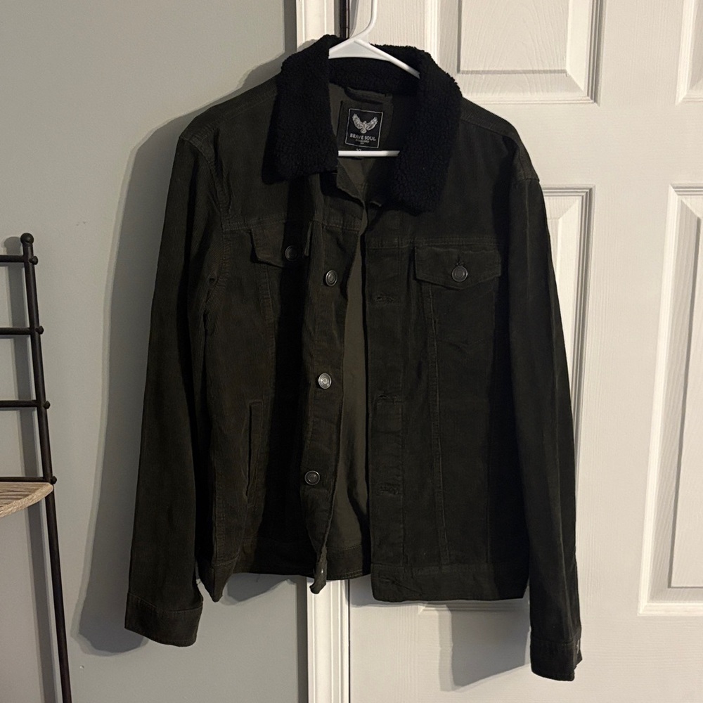 Brave Soul Men's Dark Olive Jacket